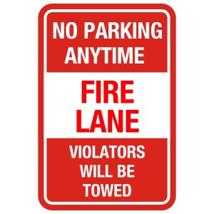 No Parking After Hours Fire Lane Sign - Keep Clear Signs, SKU