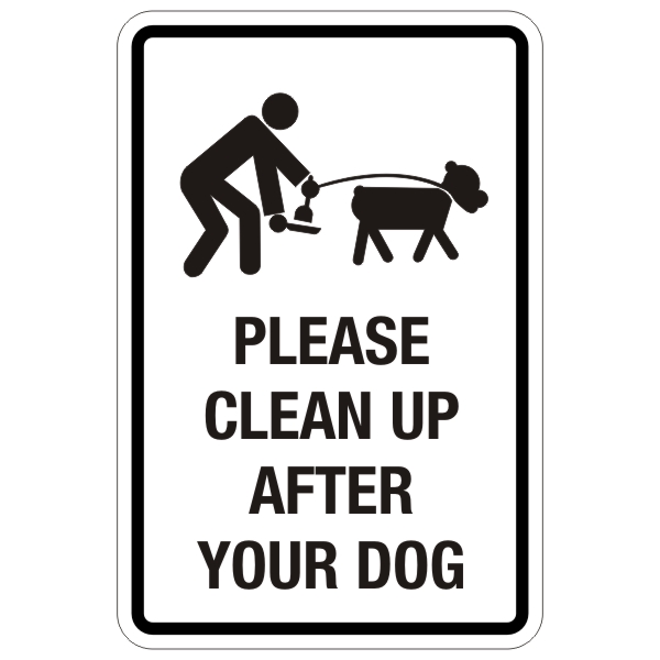 Please Clean Up After Your Dog Sign 12″ X 18″ Bc Site Service