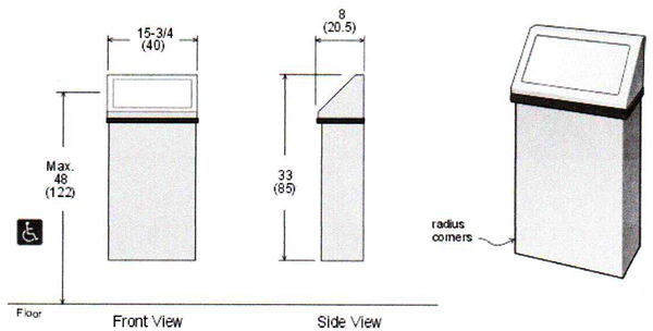 Stainless Steel Wall Mount Receptacle Specifications