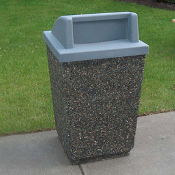Square Concrete Garbage Can BC Site Service