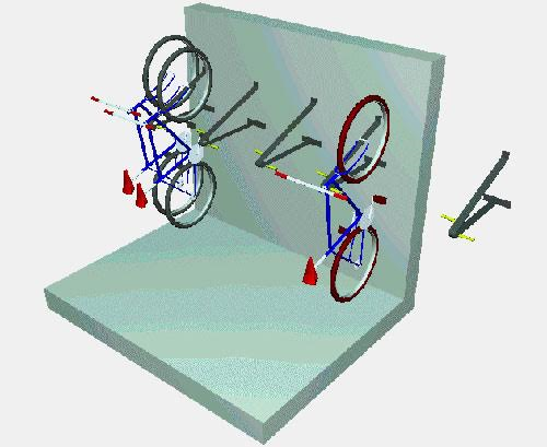 V-Shaped Wall Mounted Bike Rack for Holding Two Bicycles - Image 2