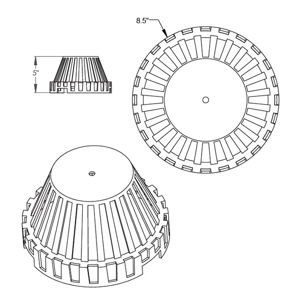 Aluminum Roof Drain Strainer - Image 2