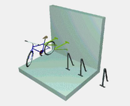 V-Shape Floor Mount Bike Rack For Holding 2 Bicylces - Image 2