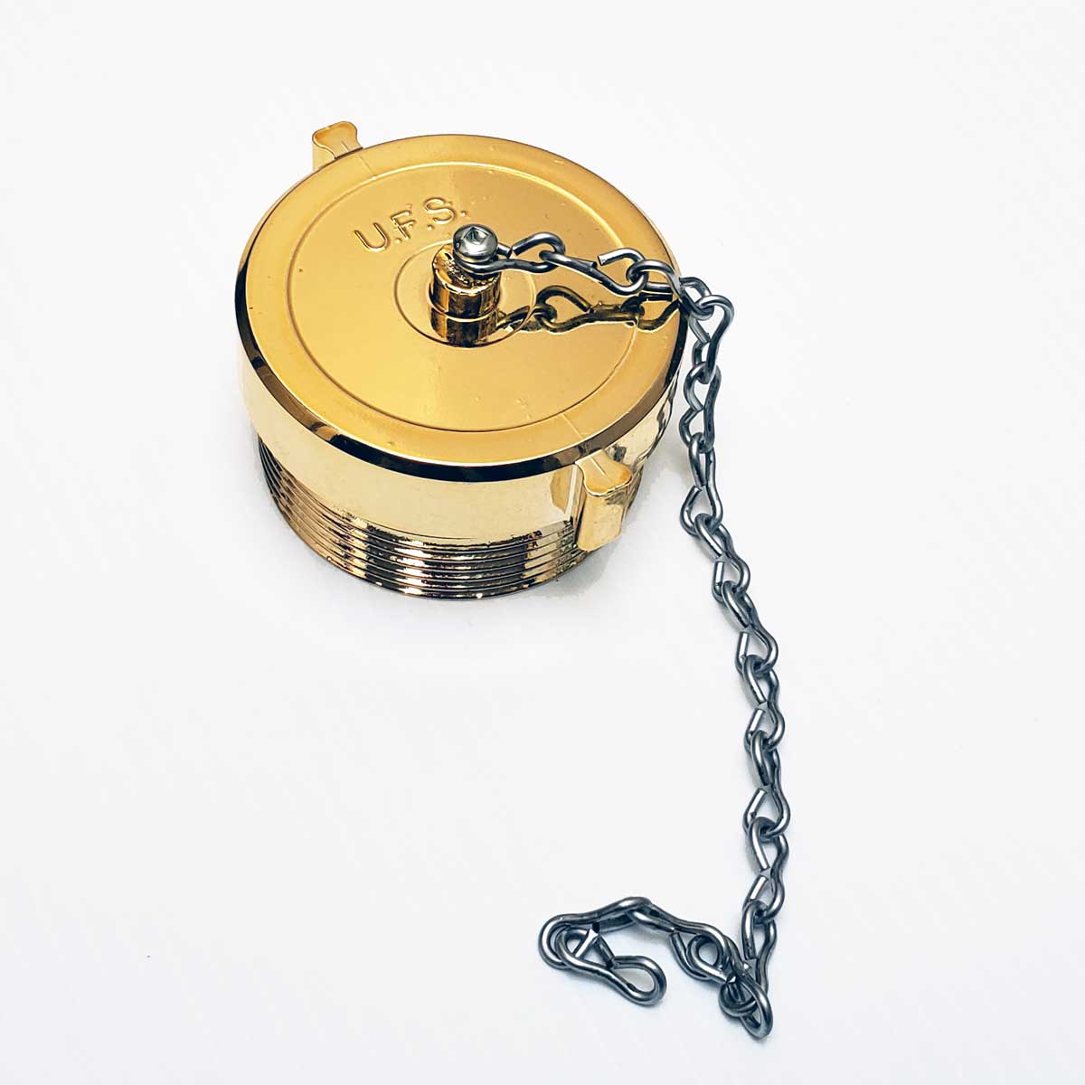 Chrome and Brass Plated Lexan Male Threaded Building Fire Connection Caps